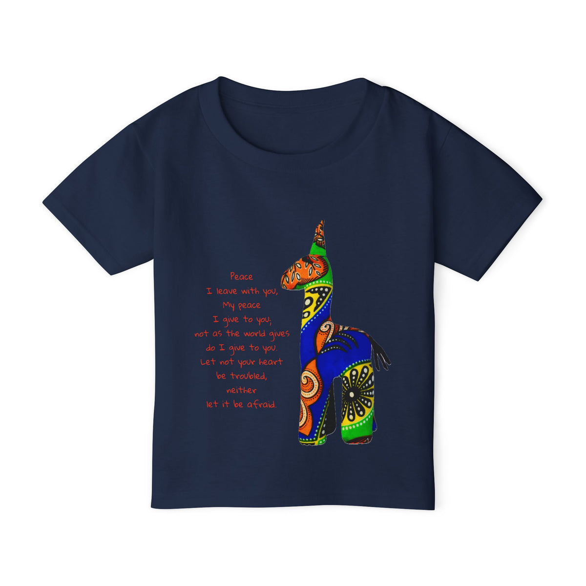 Colorful Giraffe with John 14:7 Verse Toddler T-Shirt