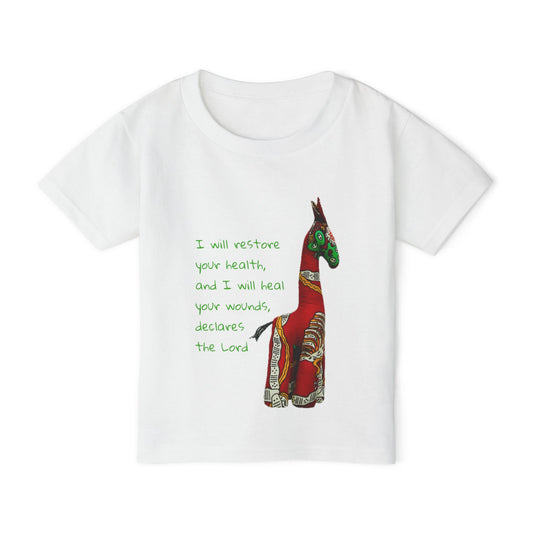 Jeremiah 30:17 Giraffe Scripture Toddler T-Shirt