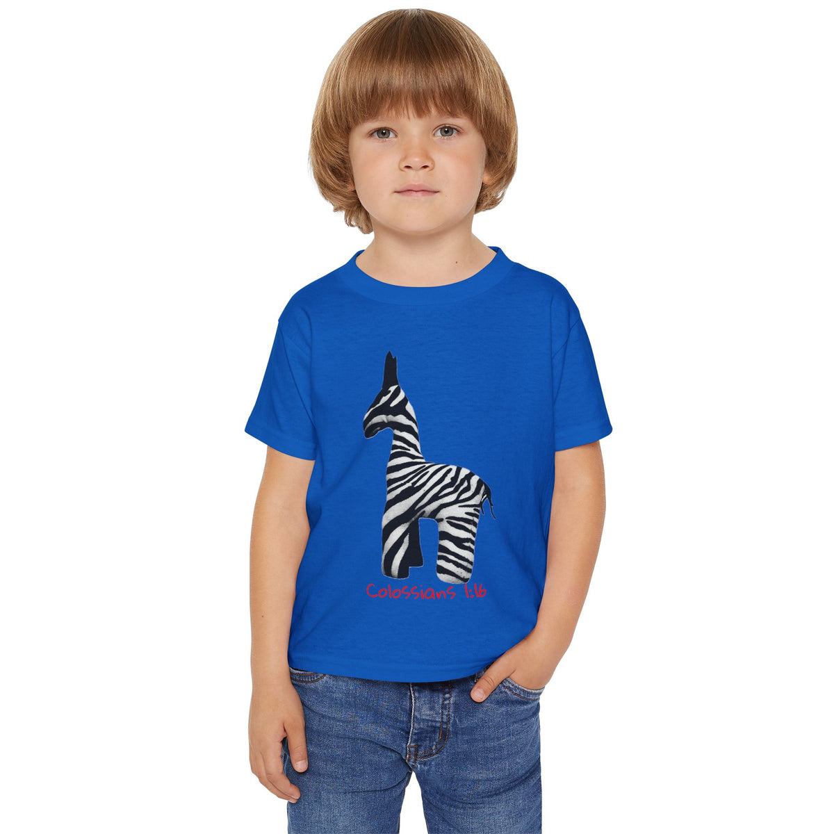 Zebra Jesus Loves Me Graphic Toddler T-Shirt